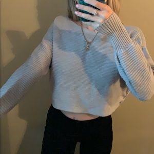 Cropped grey sweater